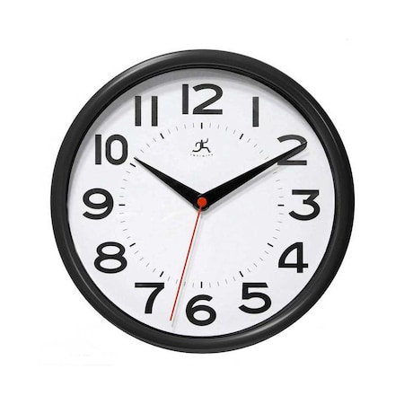 Metro - 9in Black Office Wall Clock, Battery Operated